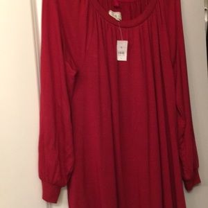 Lou & Grey red soft tunic/ flared dress
